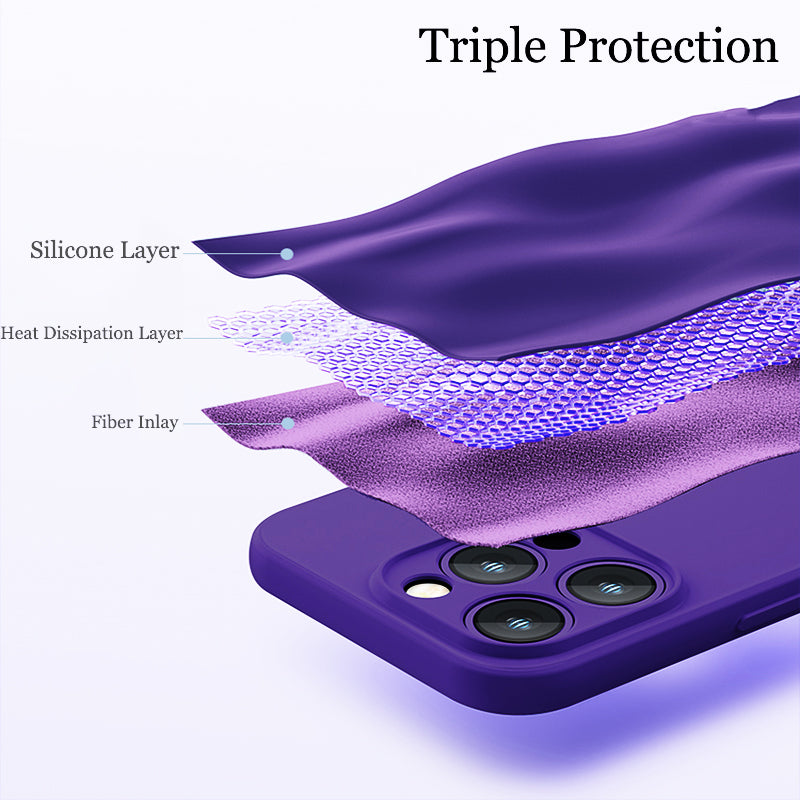 Astubia Square Liquid Silicone Phone Case for iPhone 11-14