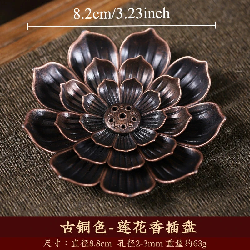 Metal Zen Lotus Buddha Incense Burner Incense Diffuser Incense Stick Holder Censer Buddhist Aromatherapy Use In Office Teahouse