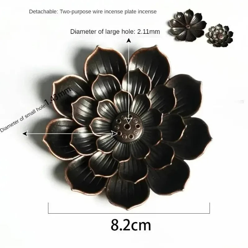 Metal Zen Lotus Buddha Incense Burner Incense Diffuser Incense Stick Holder Censer Buddhist Aromatherapy Use In Office Teahouse