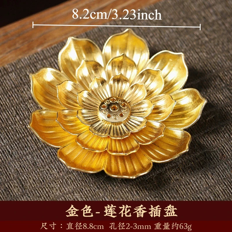 Metal Zen Lotus Buddha Incense Burner Incense Diffuser Incense Stick Holder Censer Buddhist Aromatherapy Use In Office Teahouse
