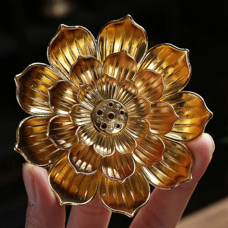Metal Zen Lotus Buddha Incense Burner Incense Diffuser Incense Stick Holder Censer Buddhist Aromatherapy Use In Office Teahouse