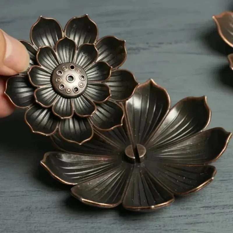Metal Zen Lotus Buddha Incense Burner Incense Diffuser Incense Stick Holder Censer Buddhist Aromatherapy Use In Office Teahouse