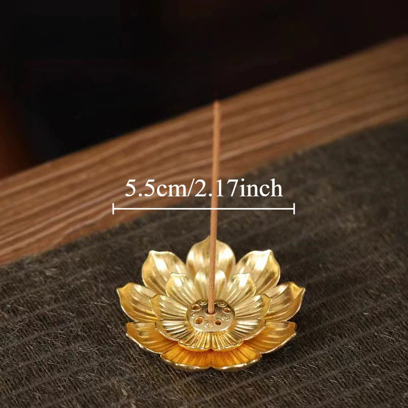 Metal Zen Lotus Buddha Incense Burner Incense Diffuser Incense Stick Holder Censer Buddhist Aromatherapy Use In Office Teahouse